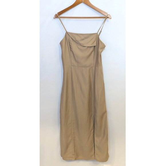 NWT Rails | Ellasandra Linen-Blend Tan Cocktail Dress Midi Length | Size Small - Picture 8 of 16